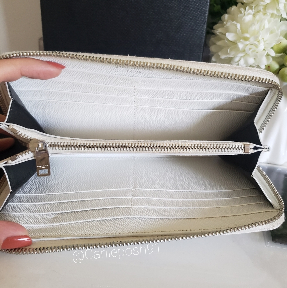 *SOLD* Authentic Pre-owned Yves Saint Laurent Grain De Poudre Zip Long Wallet - Picture 6 of 15